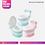 BACÍN MODELO »INODORO REDONDO« CON ASIENTO ACOLCHADO