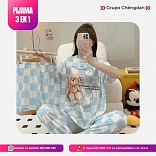 PIJAMA 3 PIEZAS (PANTALÓN+SHORT+POLO)