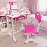 ESCRITORIO ERGONÓMICO »ROSADO« CON LÁMPARA 