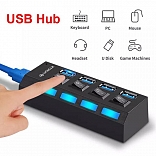 ADAPTADOR DE 4 PUERTOS USB 3.0 CON INTERRUPTORES 