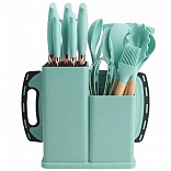 Set de cuchillos y utensilios con tabla