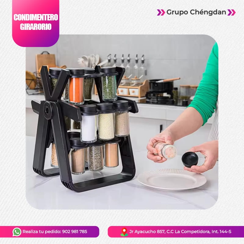 Organizador de condimentos 18 frascos