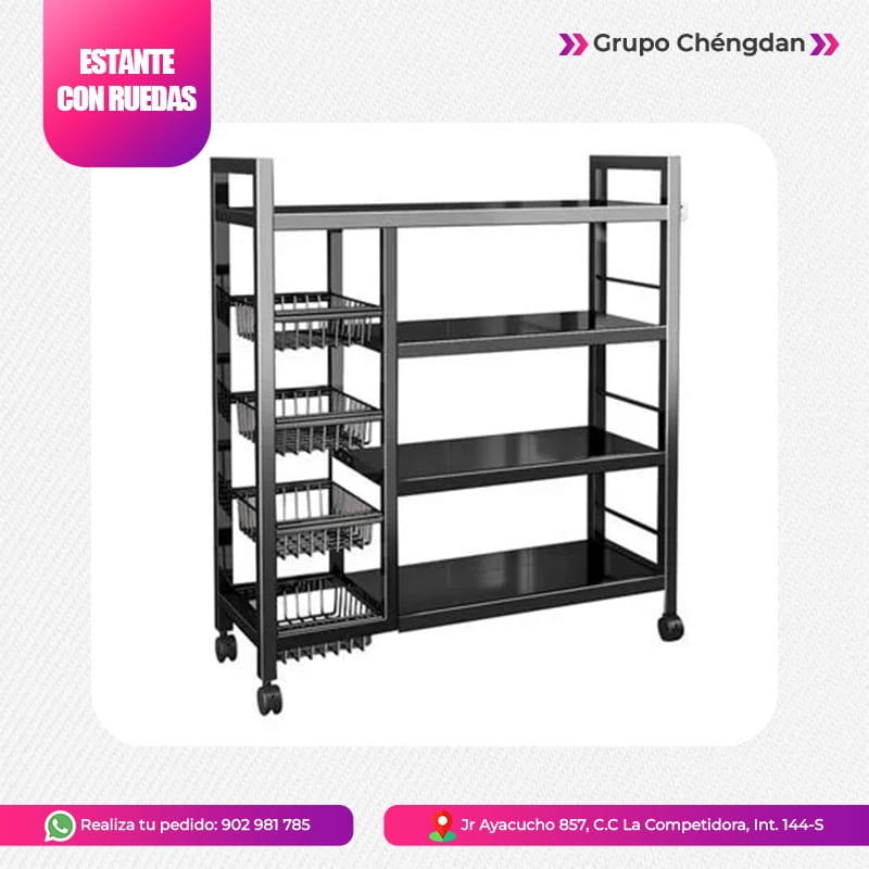 Estante con ruedas de 80kg