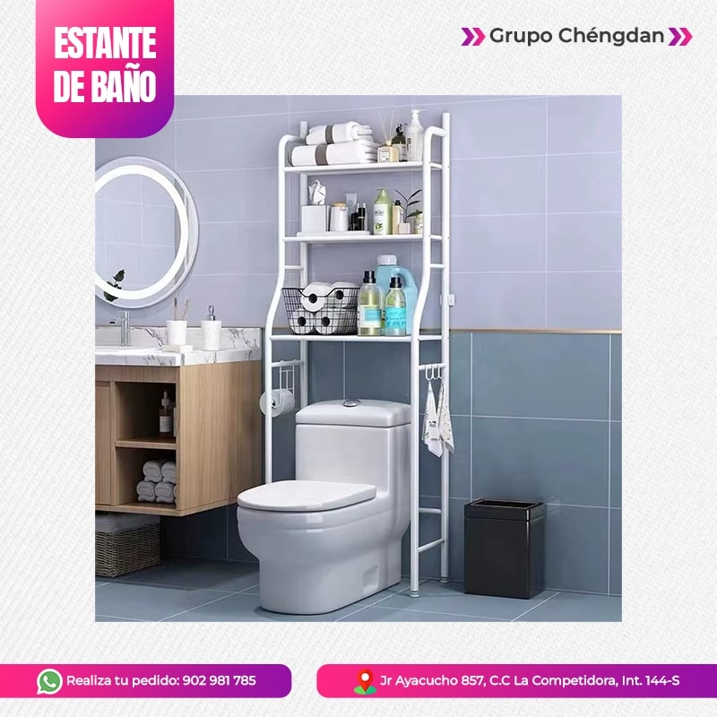 IMPORT JLM S.A.C. - ESTANTE ORGANIZADOR DE BAÑO 3 NIVELES