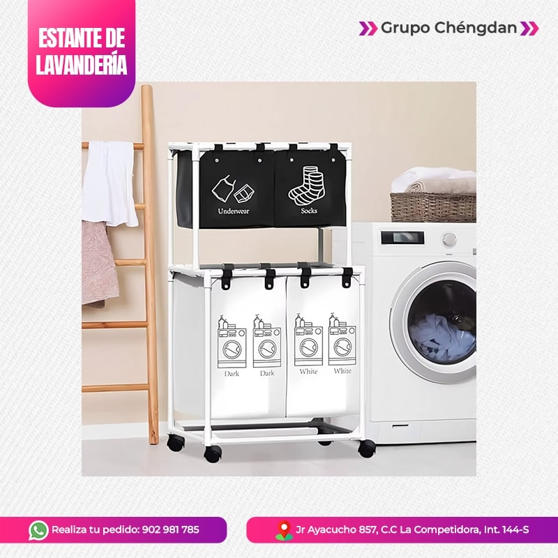 IMPORT JLM S.A.C. - ORGANIZADOR DE LAVANDERIA CON RUEDAS