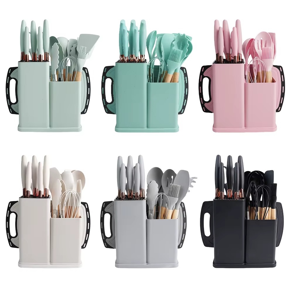 IMPORT JLM S.A.C. - Set de cuchillos y utensilios con tabla