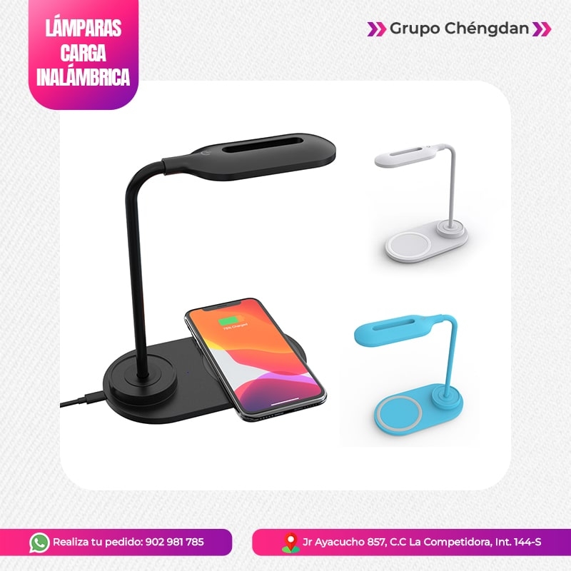 IMPORT JLM S.A.C. - LAMPARA LED TACTIL RECARGABLE CON CARGADOR INALAMBRICO PARA CELULAR 
