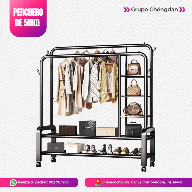 IMPORT JLM S.A.C. - PERCHERO DE ROPA Y ZAPATOS DE 58kg