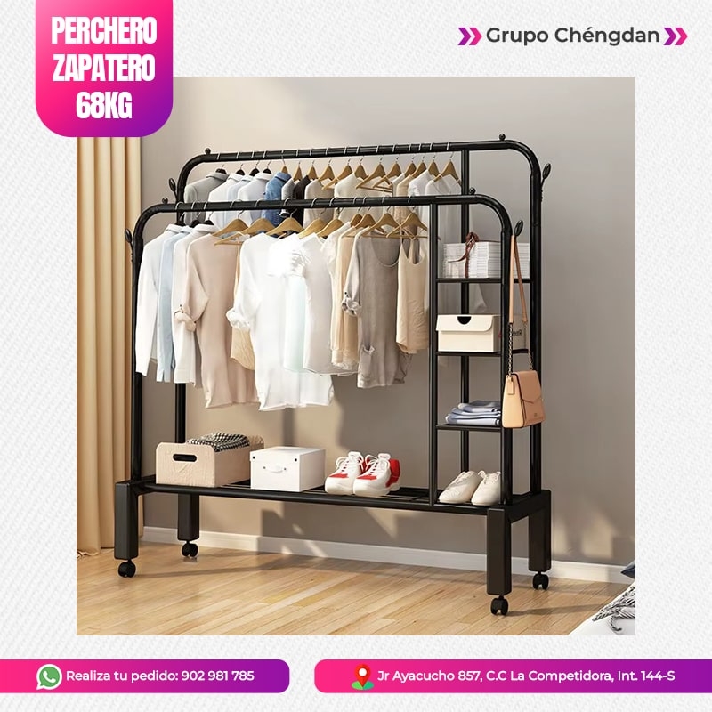 IMPORT JLM S.A.C. - PERCHERO DE ROPA Y ZAPATOS DE 68kg