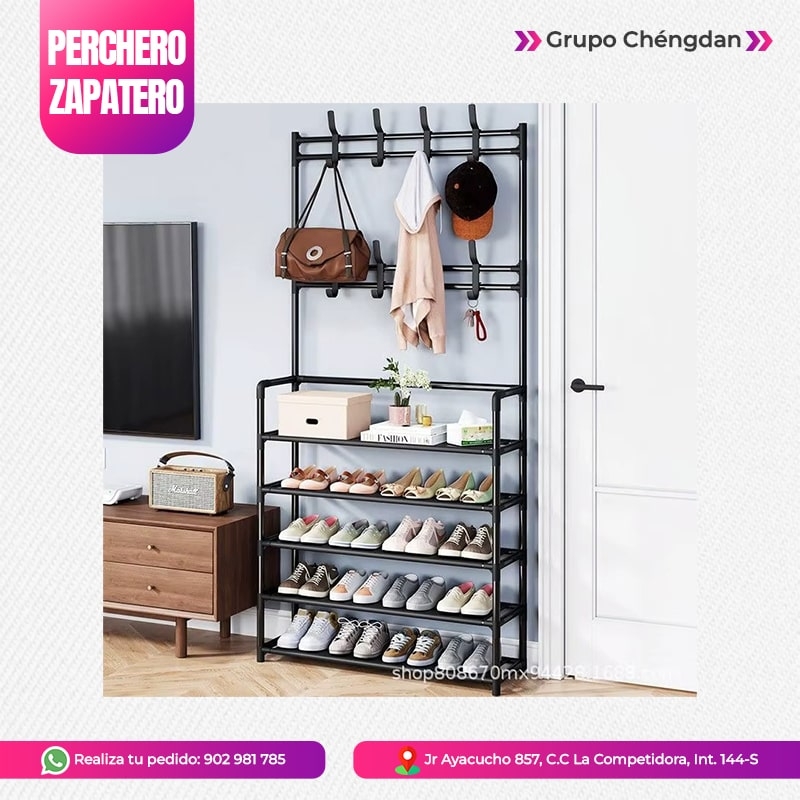 IMPORT JLM S.A.C. - ZAPATERO DE 5 PISOS CON PERCHERO