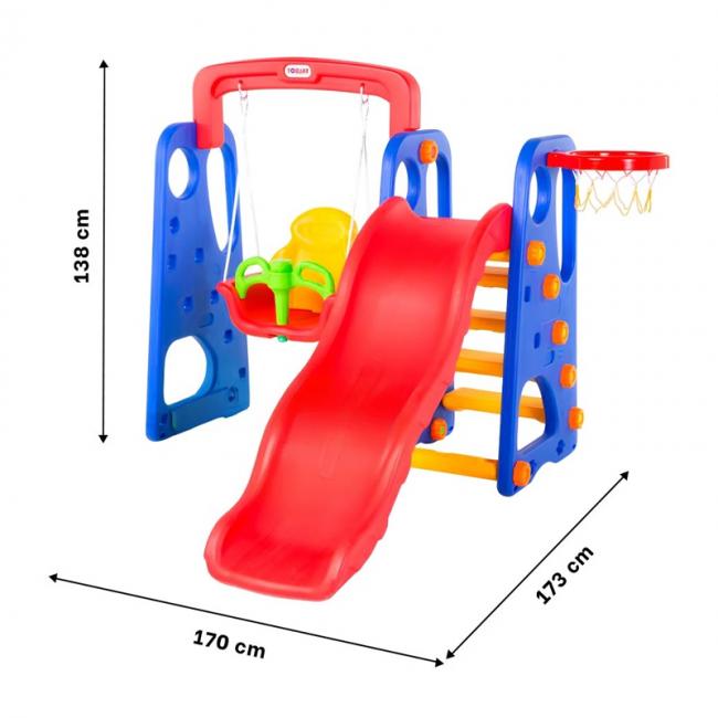 Tobogan y columpio para niños Multicolor