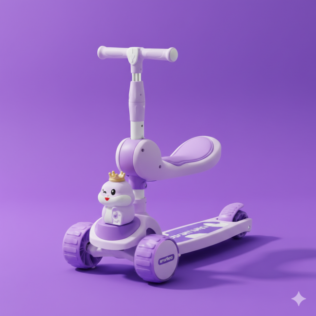 SCOOTER MODELO »ARDILLA CORONA« MUSICAL Y LUCES