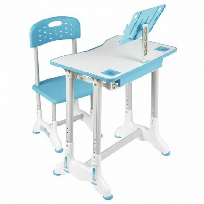 ESCRITORIO ERGONÓMICO  »CELESTE« CON LÁMPARA 