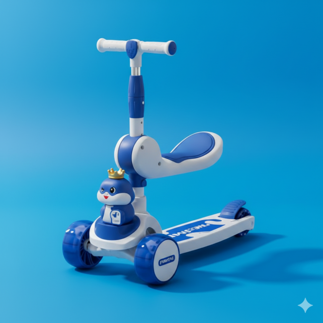 SCOOTER MODELO »ARDILLA CORONA« MUSICAL Y LUCES