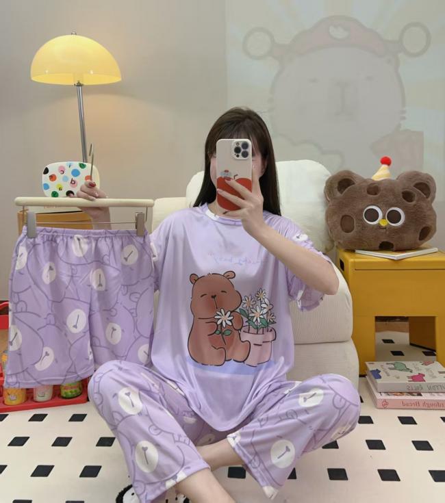 PIJAMA 3 PIEZAS (PANTALÓN+SHORT+POLO)