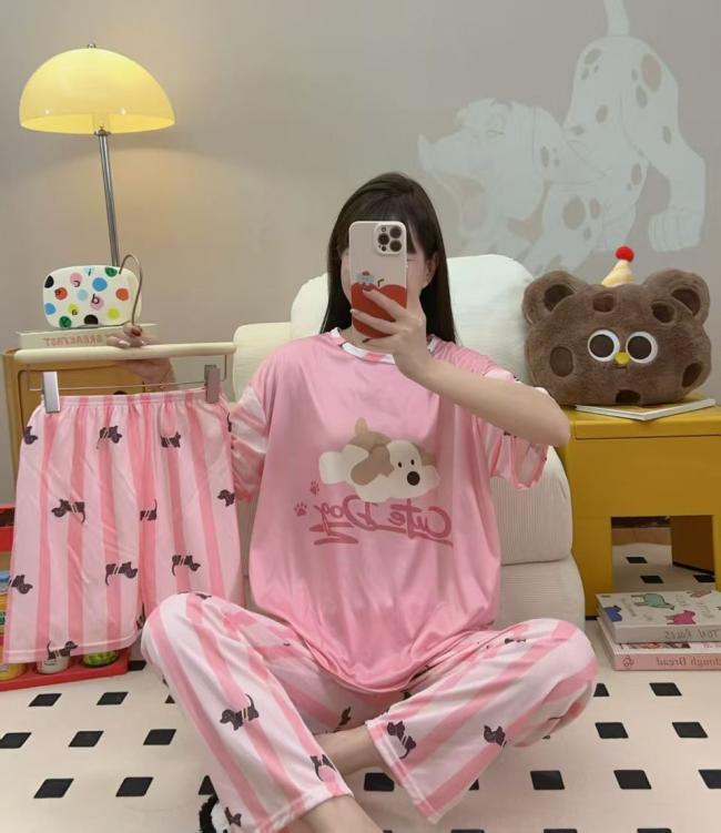 PIJAMA 3 PIEZAS (PANTALÓN+SHORT+POLO)