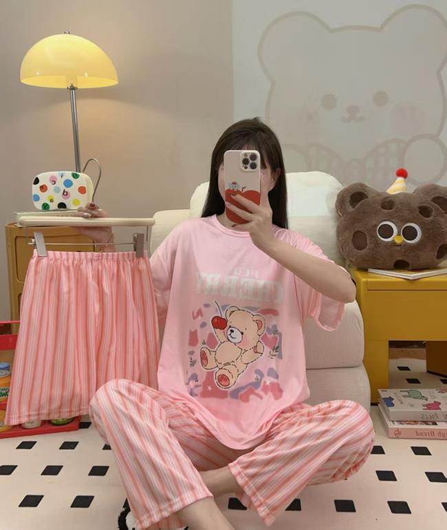 PIJAMA 3 PIEZAS (PANTALÓN+SHORT+POLO)