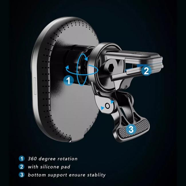 CARGADOR INALAMBRICO MAGNETICO PARA CARRO DE 15W-IPHONE
